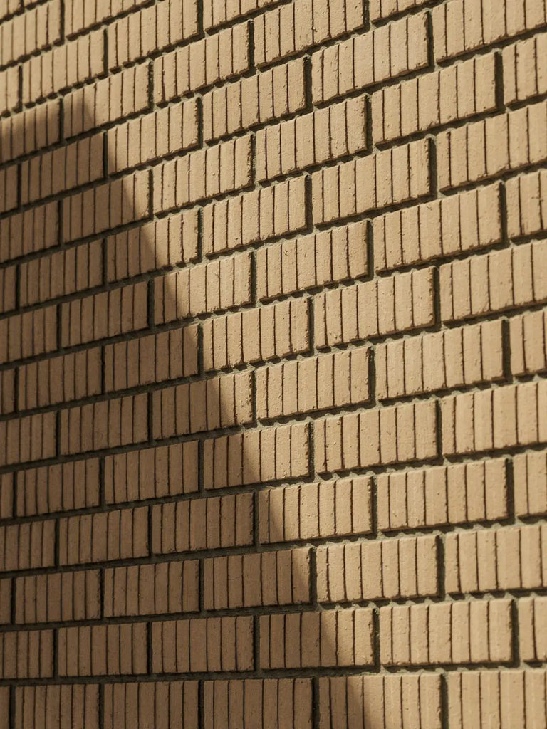 Grooved Buff Brick Facade Running Bond PBR Texture - Example Scene Visualization | Superellipse