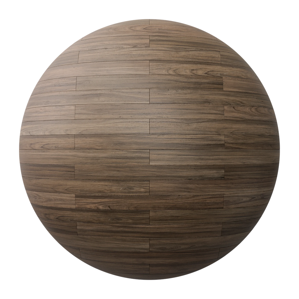 Smokey Walnut Brick Bond Wood Floor PBR Texture - Sphere Swatch Preview | Superellipse