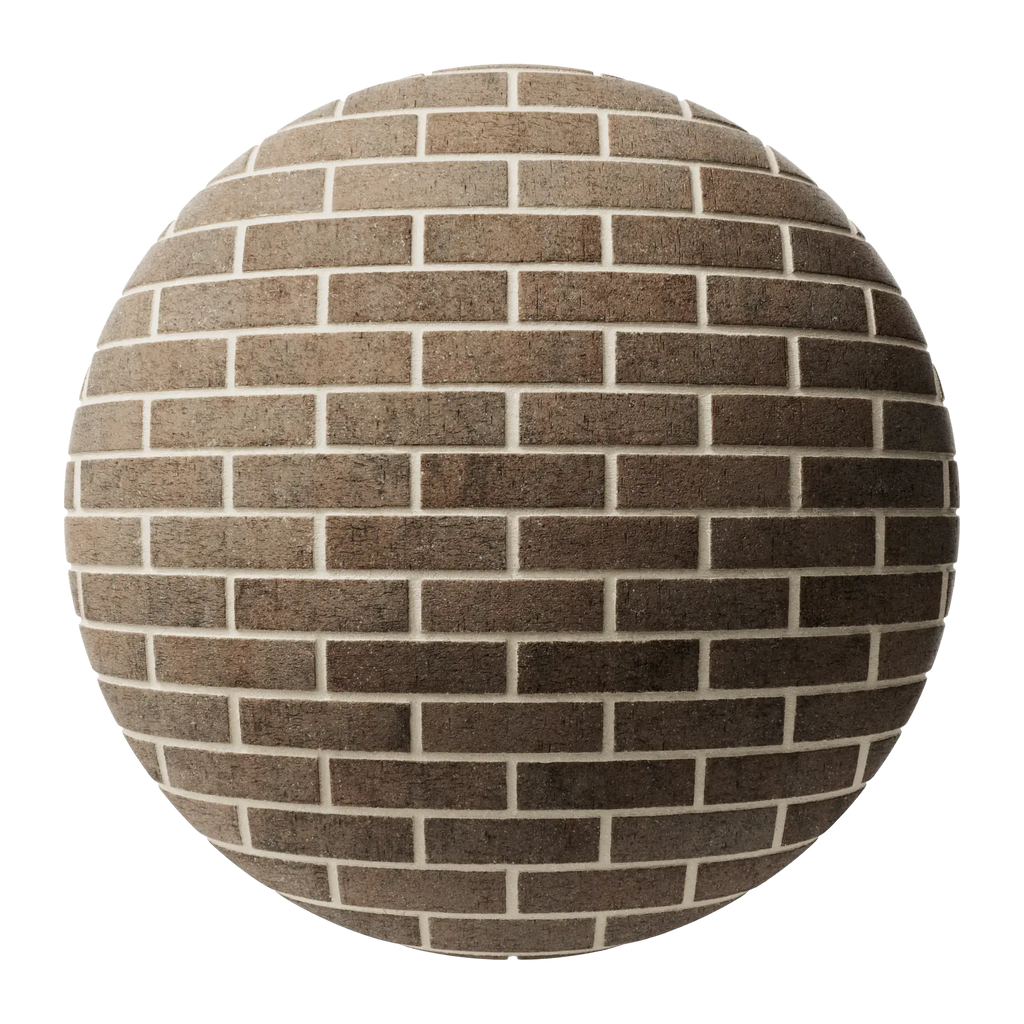 Yorkshire Clinker Wirecut Brick Running Bond PBR Texture - Sphere Swatch Preview | Superellipse