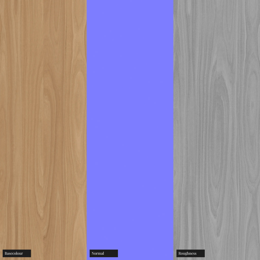 White Oak Crown Cut Bonded Wood Veneer PBR Texture - Example Scene Visualization | Superellipse