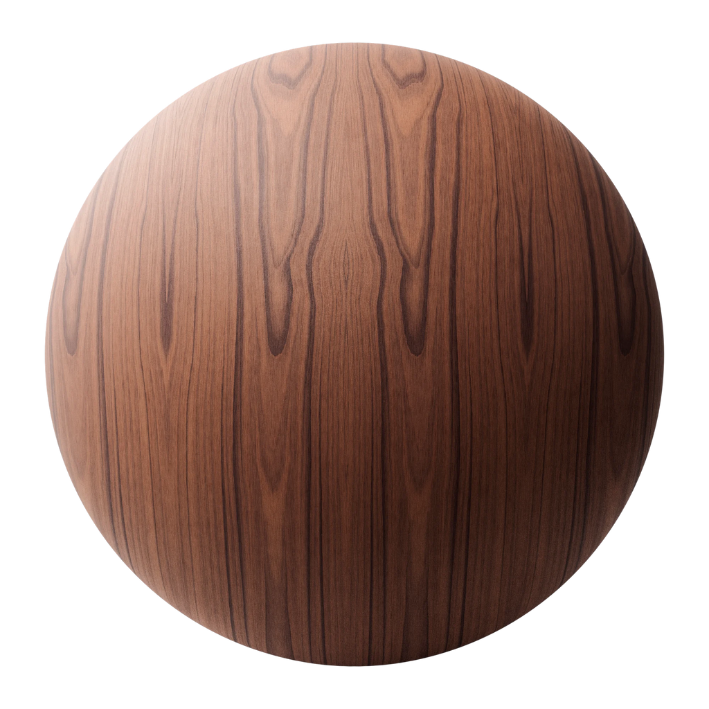 Rosewood Book Matched Oiled Veneer Wood PBR Texture - Sphere Swatch Preview | Superellipse