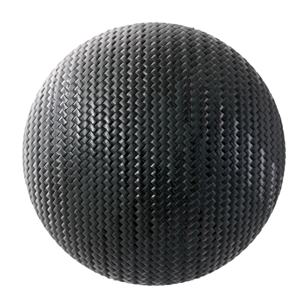 Slate Black Dual Braided Cord PBR Texture - Sphere Swatch Preview | Superellipse
