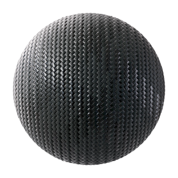 Slate Black Dual Braided Cord PBR Texture - Sphere Swatch Preview | Superellipse