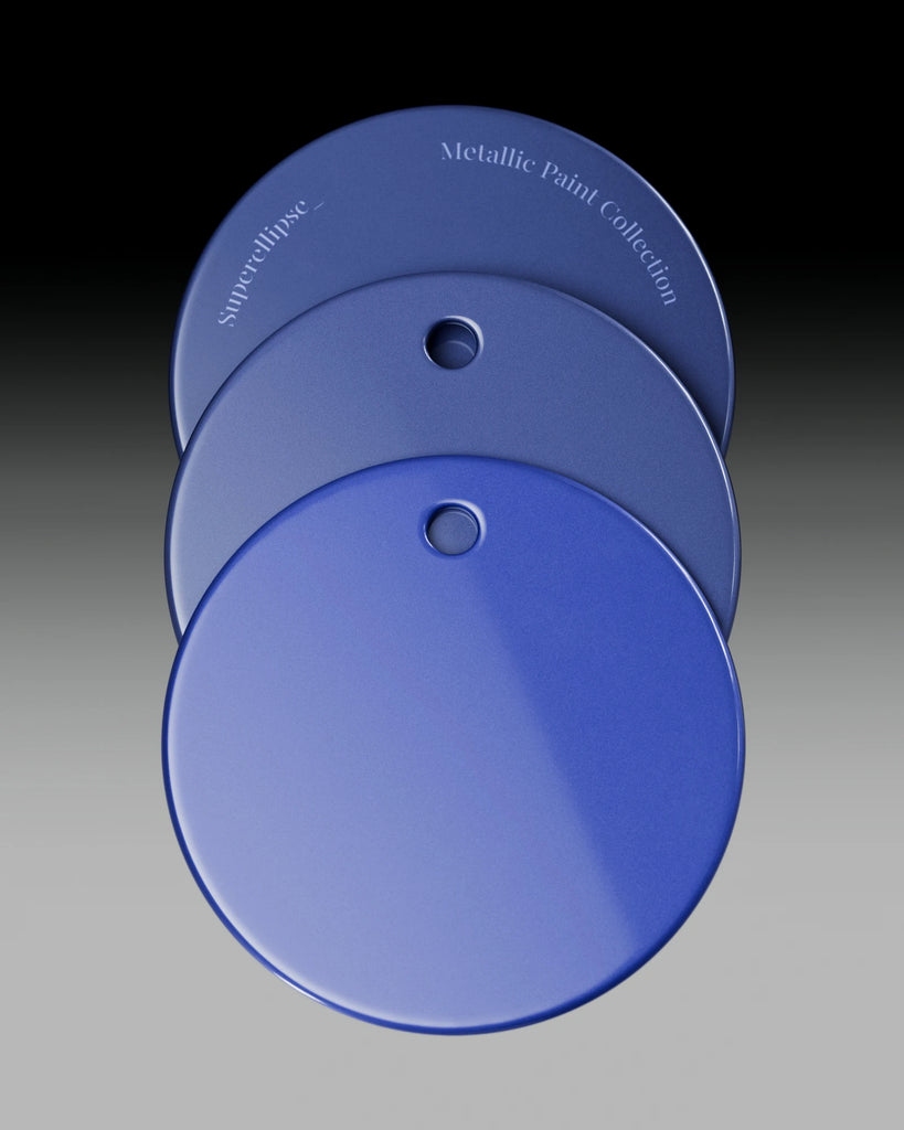 Sapphire Blue Metallic Gloss Paint PBR Texture - Example Scene Visualization | Superellipse