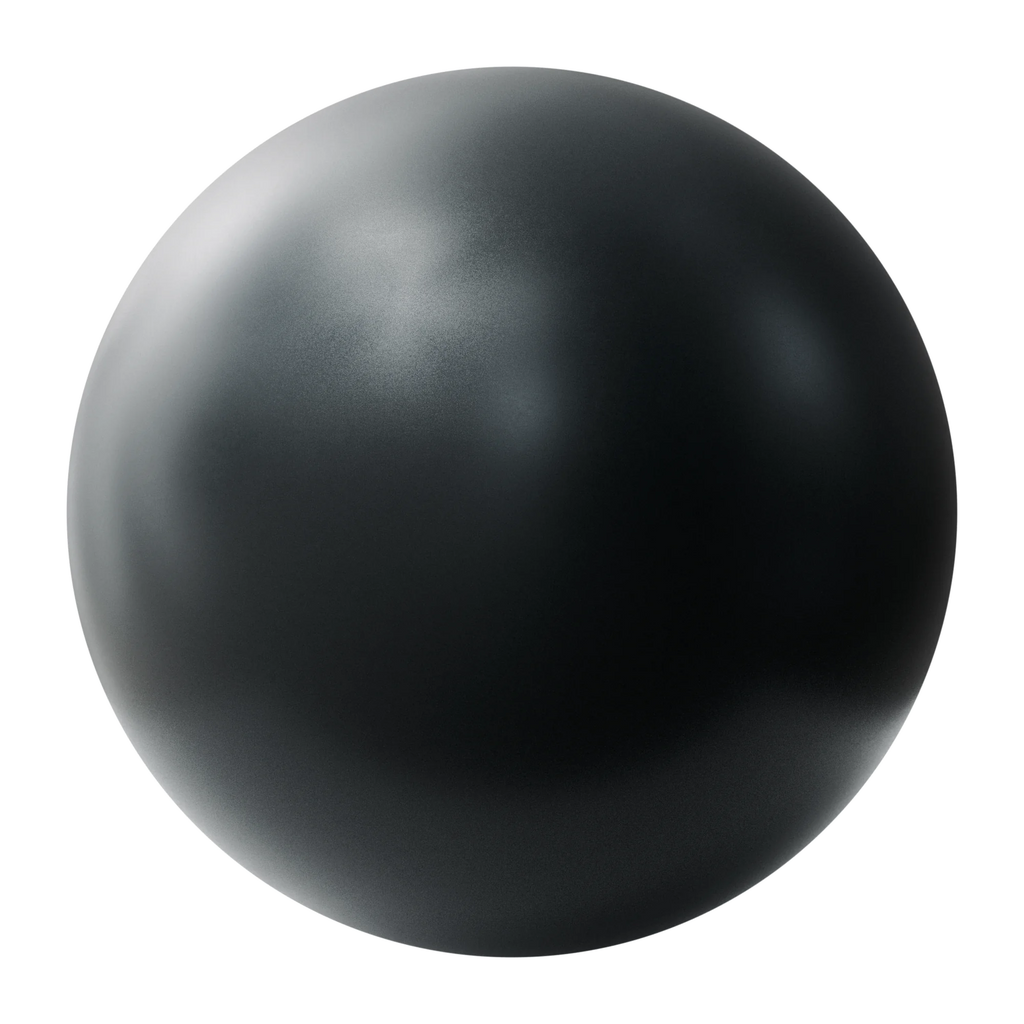 Caviar Black Satin Finish Plastic PBR Texture - Sphere Swatch Preview | Superellipse