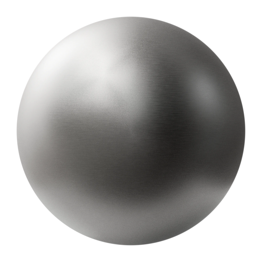 Rough Brushed Aluminium Metal PBR Texture - Sphere Swatch Preview | Superellipse