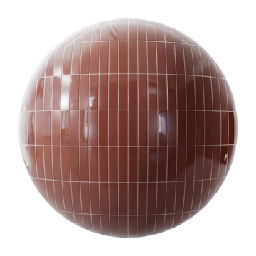 Checkerboard Burnt Sienna Stacked Tile PBR Texture - Sphere Swatch Preview | Superellipse