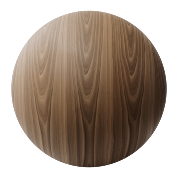 Walnut Slip Matched Veneer Oiled Finish PBR Texture - Sphere Swatch Preview | Superellipse