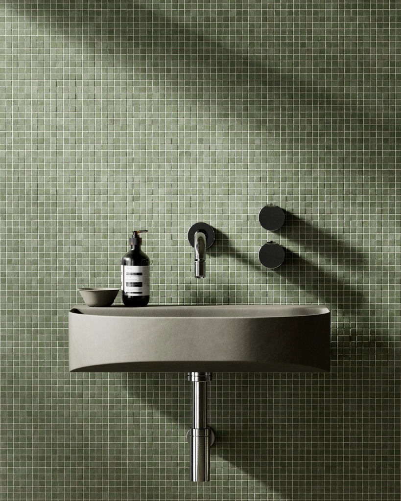 Zellige Jungle Green Mosaic Tile PBR Texture - Example Scene Visualization | Superellipse
