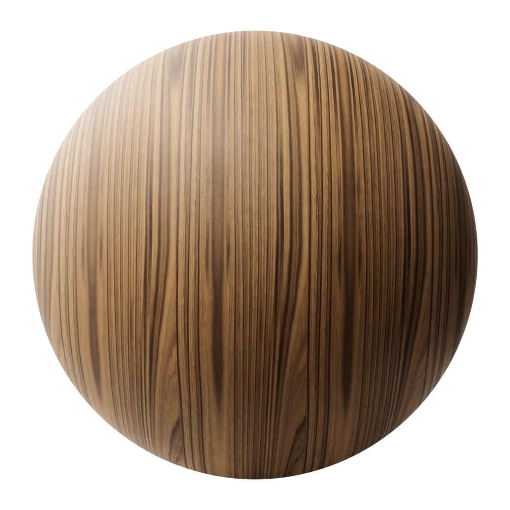 Teak Slip Matched Veneer Wood PBR Texture - Sphere Swatch Preview | Superellipse