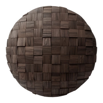 Bevelled Vertical Square Walnut Wood Panel PBR Texture - Sphere Swatch Preview | Superellipse