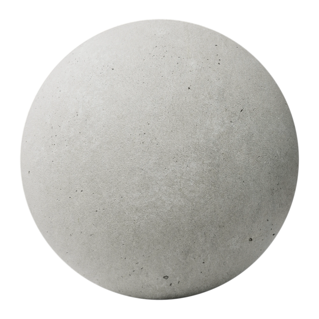 Rough Hand Poured Cast Concrete PBR Texture - Sphere Swatch Preview | Superellipse