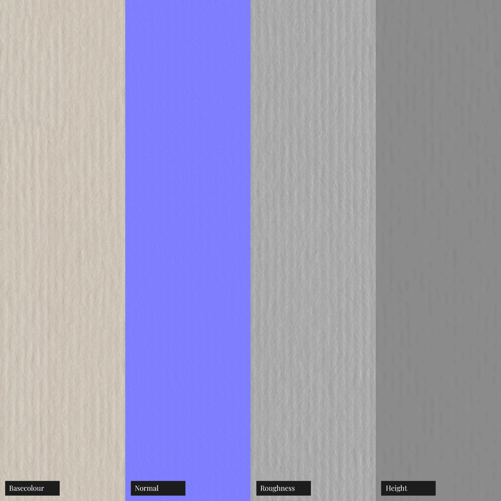 Linear Embossed Off White Paper PBR Texture - Example Scene Visualization | Superellipse