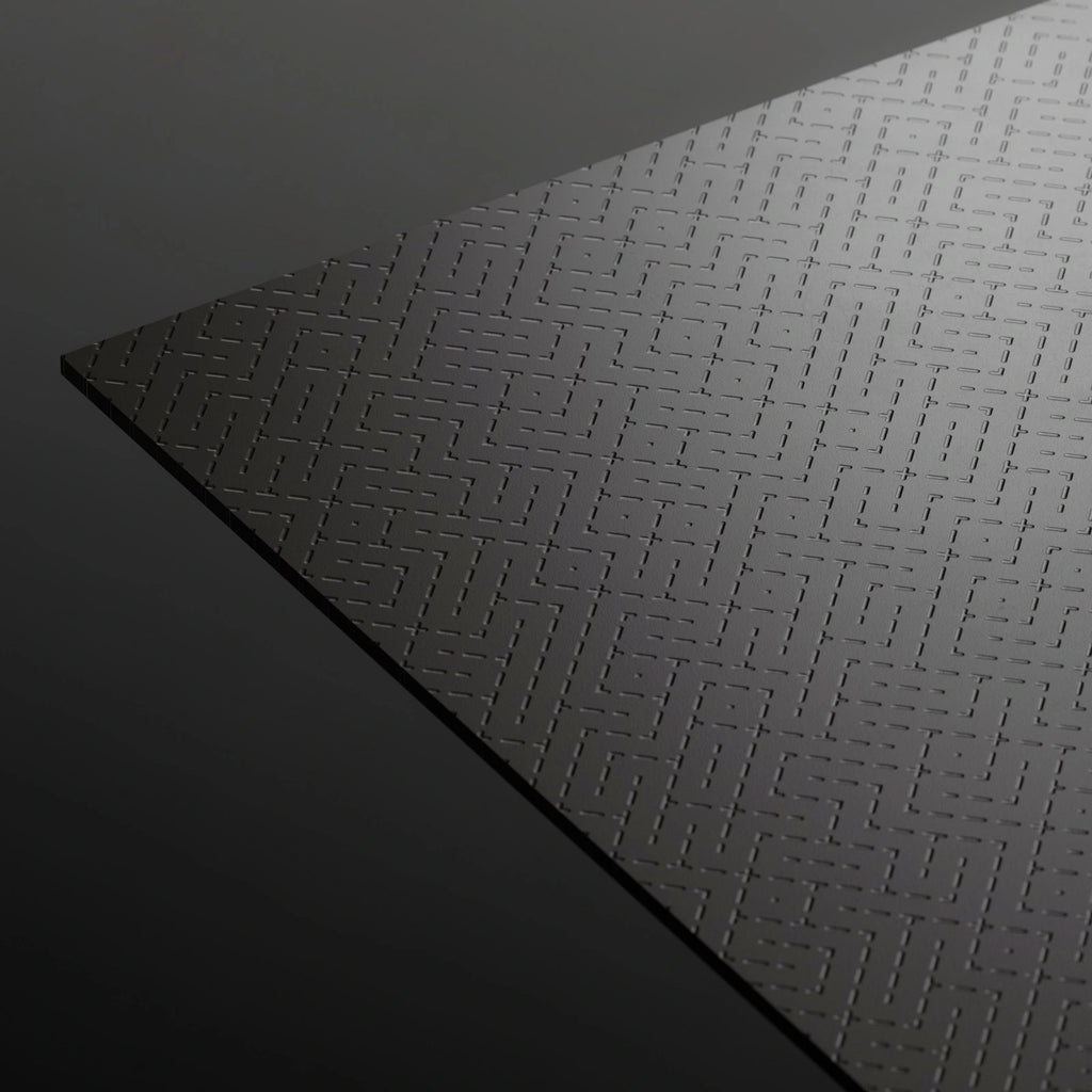 Dash Dot Maze Embossed Plastic PBR Texture - Example Scene Visualization | Superellipse