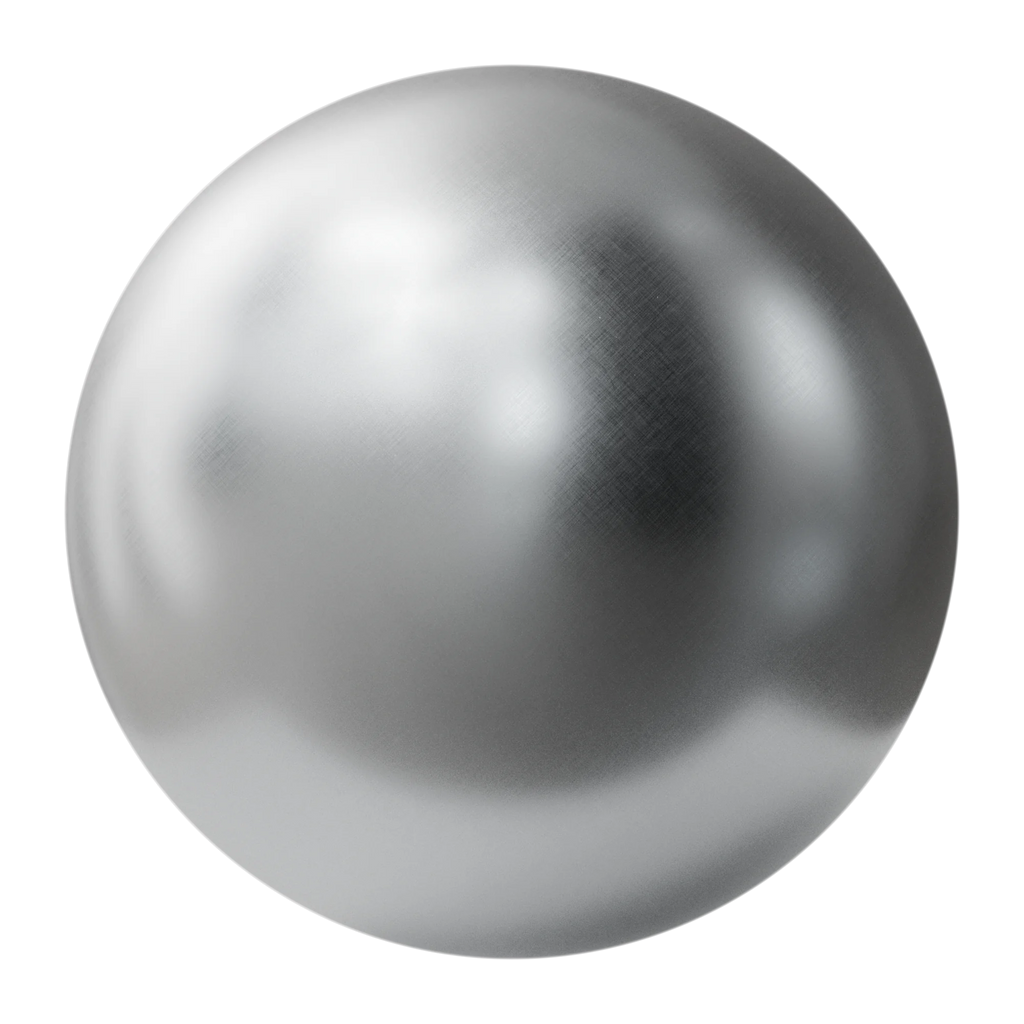 Fine Crosshatch Brushed Aluminium Metal PBR Texture - Sphere Swatch Preview | Superellipse