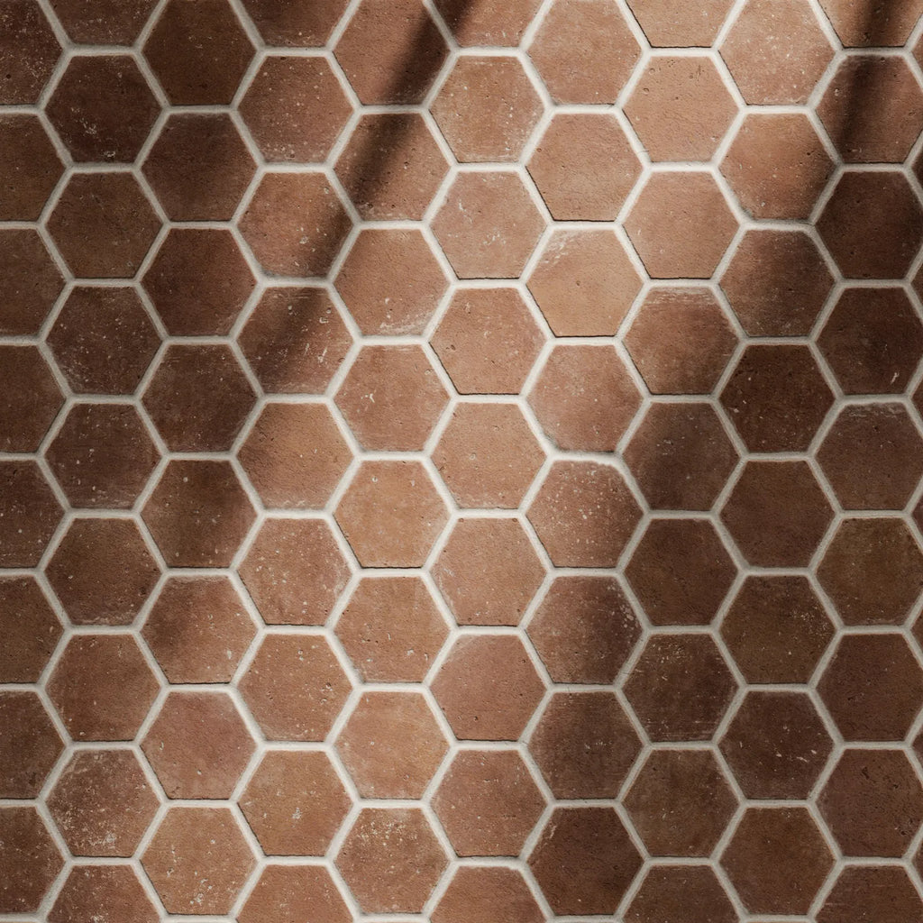 Traditional Tuscan Terracotta Hex Tiles PBR Texture - Example Scene Visualization | Superellipse