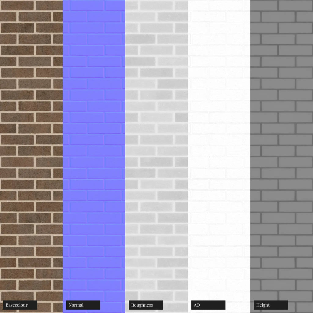 Yorkshire Clinker Wirecut Brick Running Bond PBR Texture - Example Scene Visualization | Superellipse