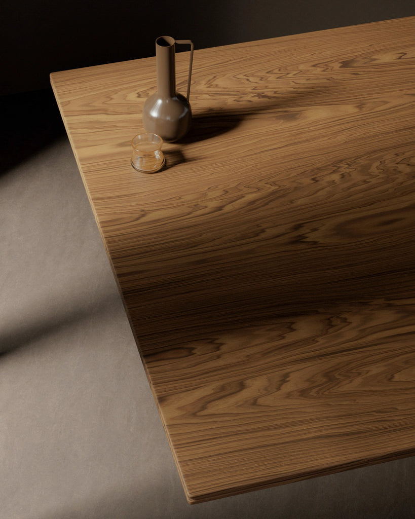 Teak Crown Cut Veneer Wood PBR Texture - Example Scene Visualization | Superellipse