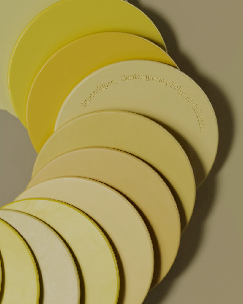 Ciara Yellow Smudged Plastic PBR Texture - Example Scene Visualization | Superellipse