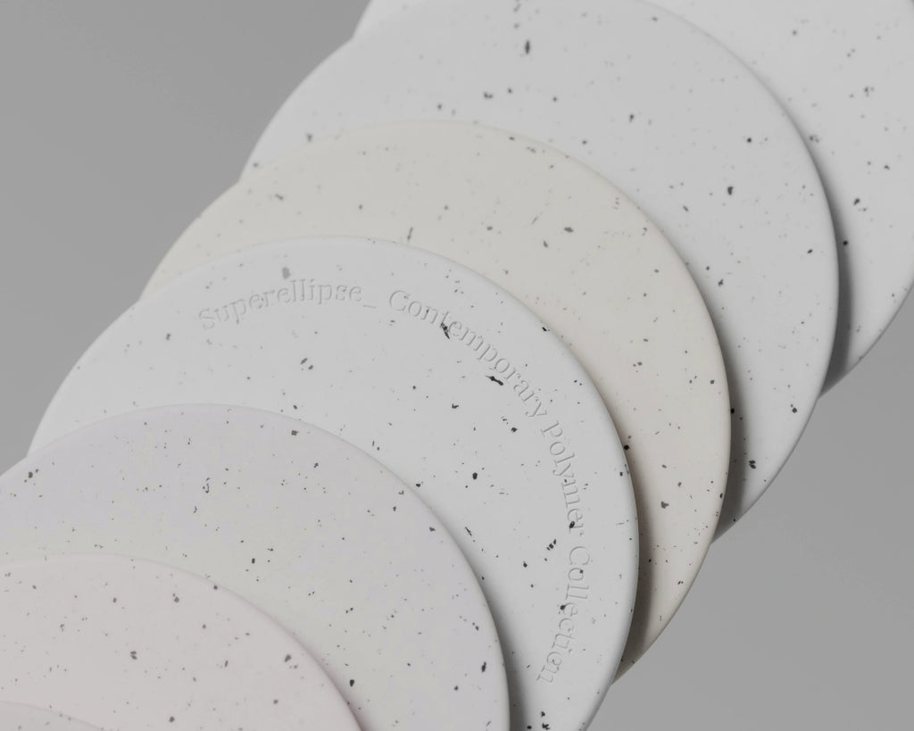Black and White Recycled Terrazzo Plastic Small PBR Texture - Example Scene Visualization | Superellipse