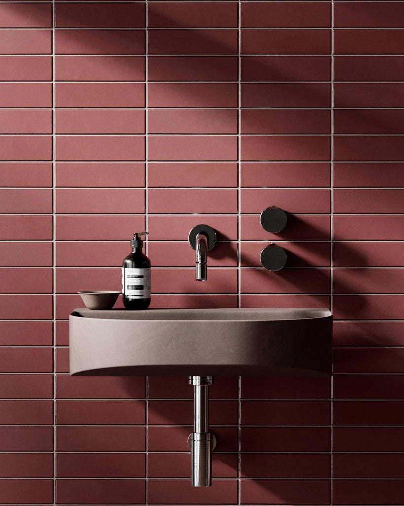 Stacked Rose Velvet Matte Tile PBR Texture - Example Scene Visualization | Superellipse