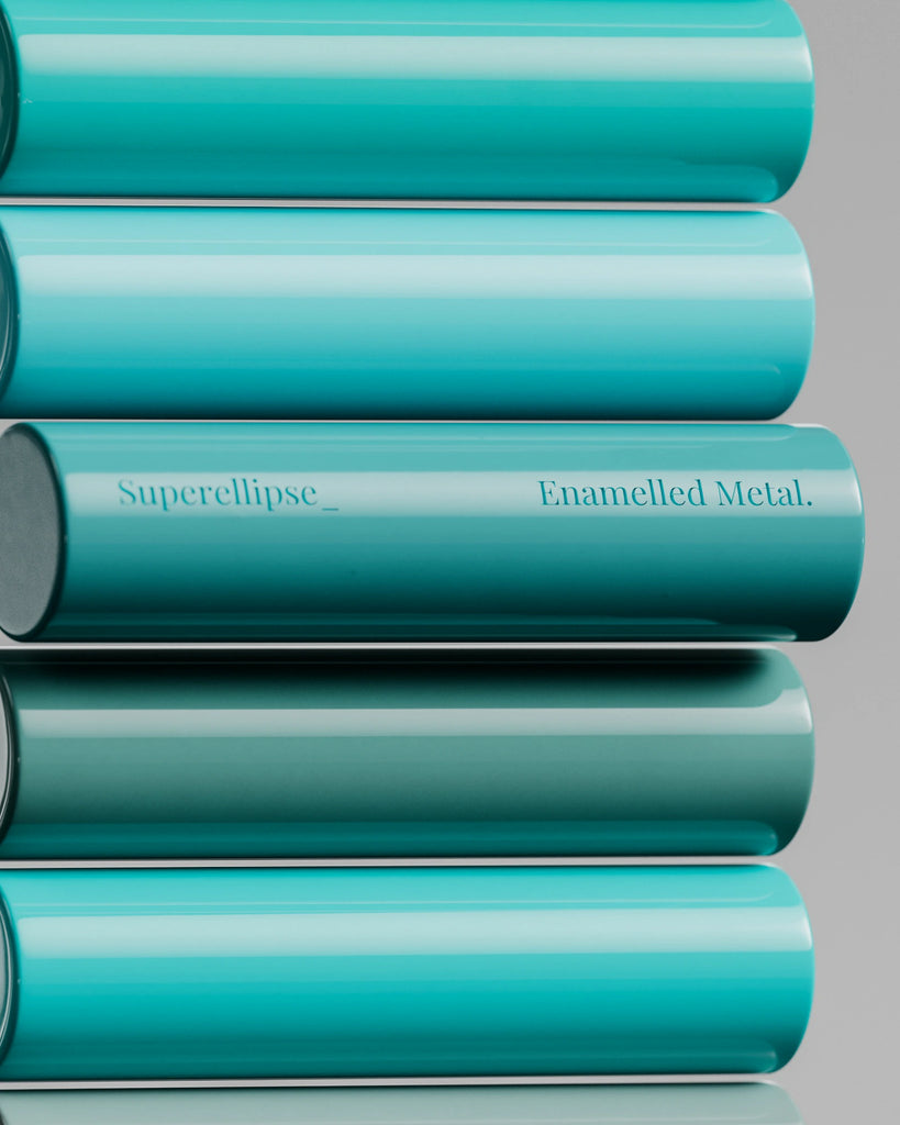 Teal Enamel Coated Silver Metal PBR Texture - Example Scene Visualization | Superellipse