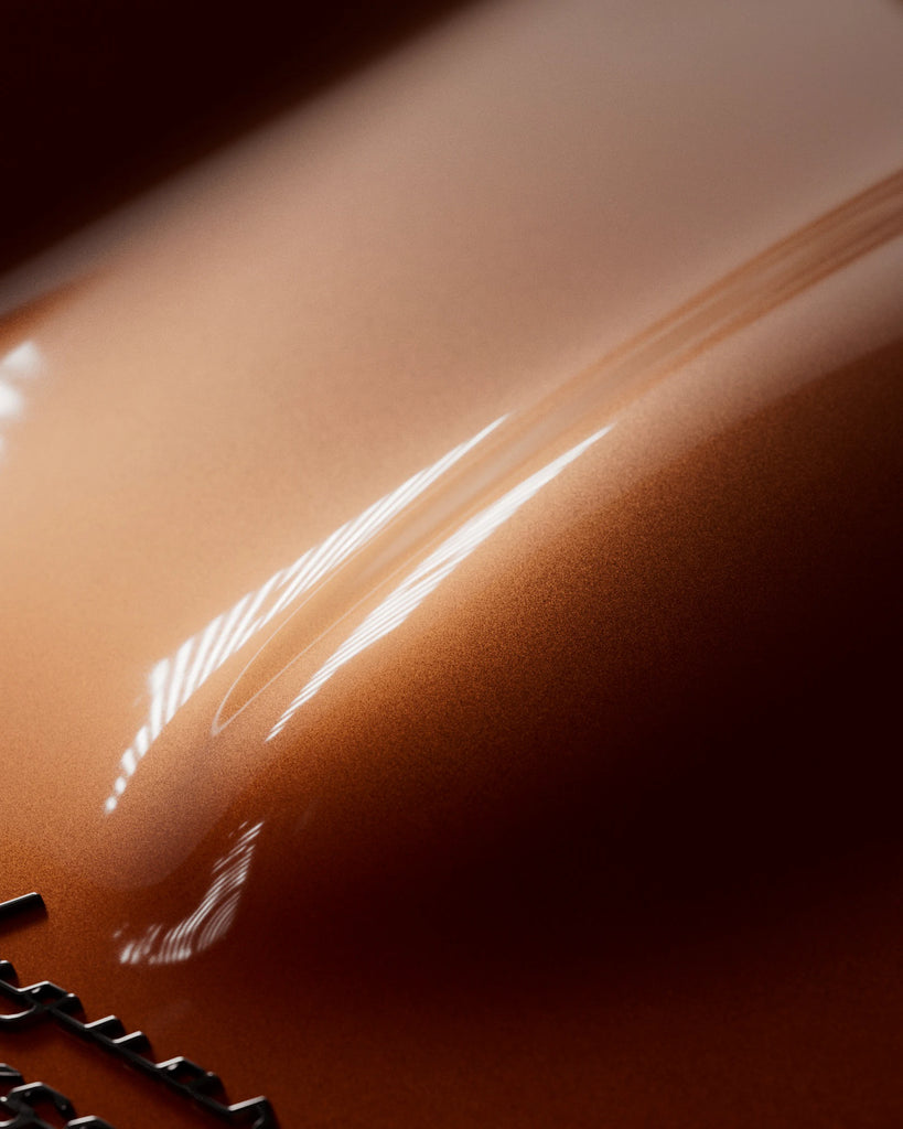 Clear Coat Orange Metallic Gloss Paint PBR Texture - Example Scene Visualization | Superellipse