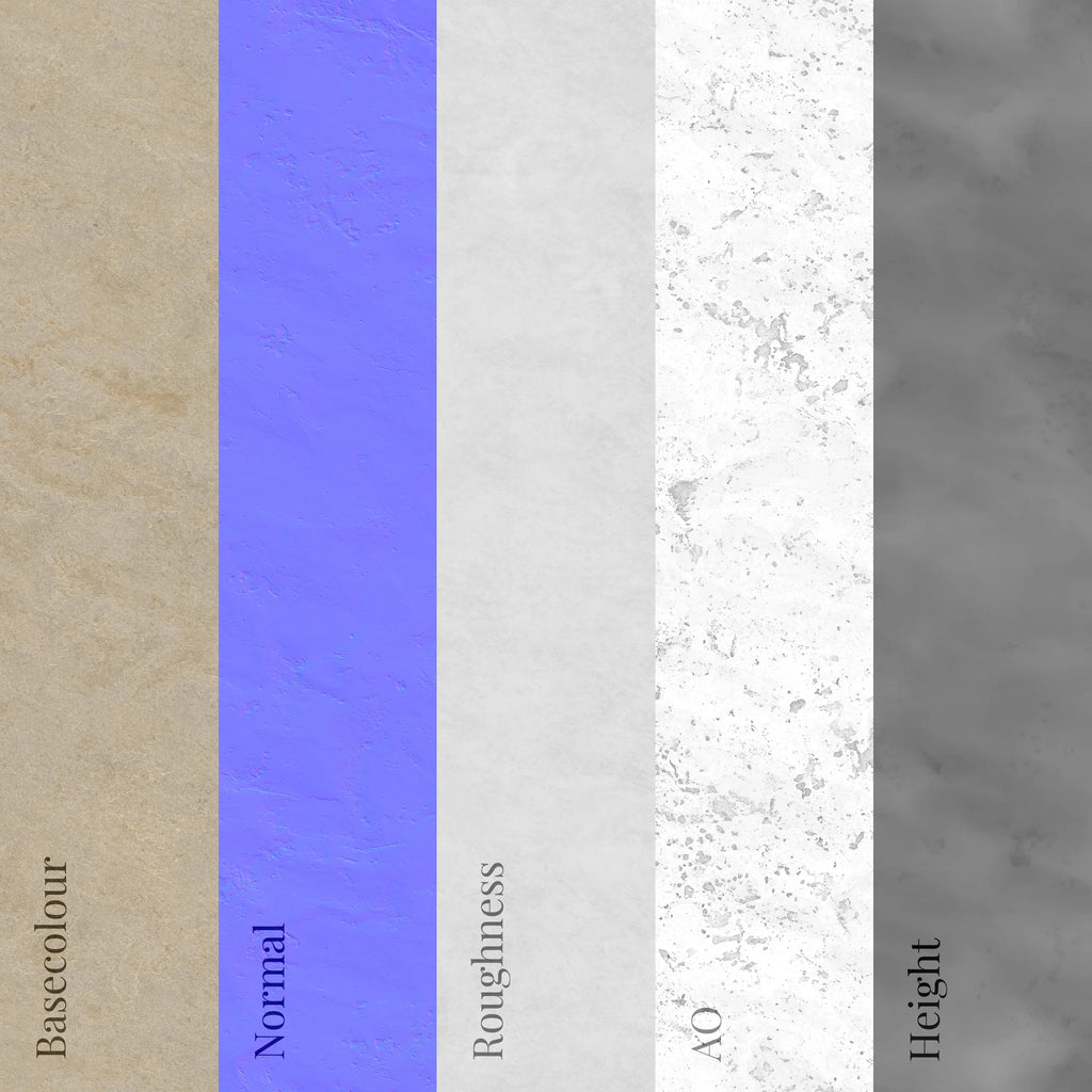 Moca Creme Polished Limestone PBR Texture - Example Scene Visualization | Superellipse