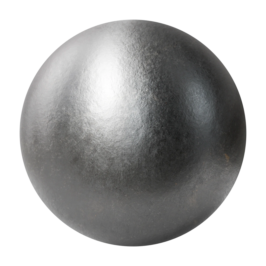 Rustic Industrial Cast Iron Metal PBR Texture - Sphere Swatch Preview | Superellipse