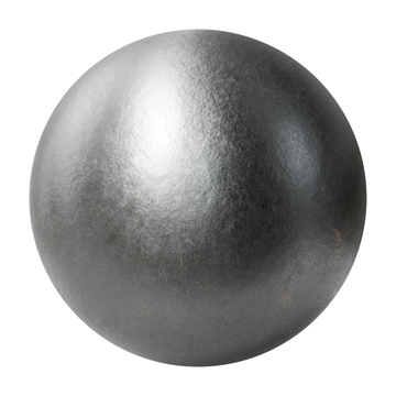 Rustic Industrial Cast Iron Metal PBR Texture - Sphere Swatch Preview | Superellipse