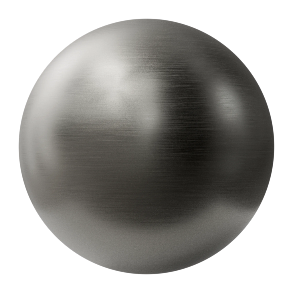 Buffed Linear Brushed Platinum Metal PBR Texture - Sphere Swatch Preview | Superellipse
