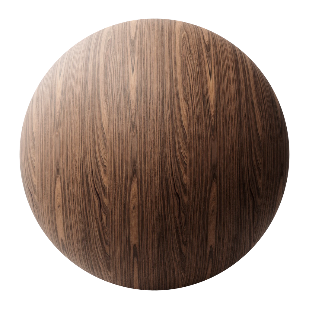 Palisander Slip Matched Crown Cut Veneer Wood PBR Texture - Sphere Swatch Preview | Superellipse