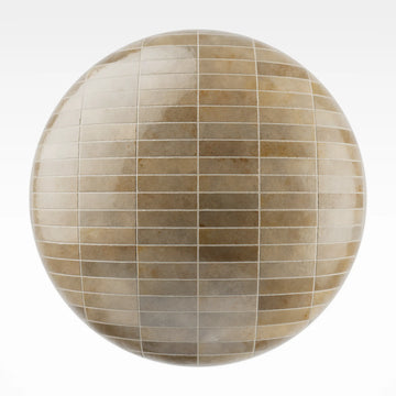 Zellige Sandstone Horiz Stacked Tile PBR Texture - Sphere Swatch Preview | Superellipse