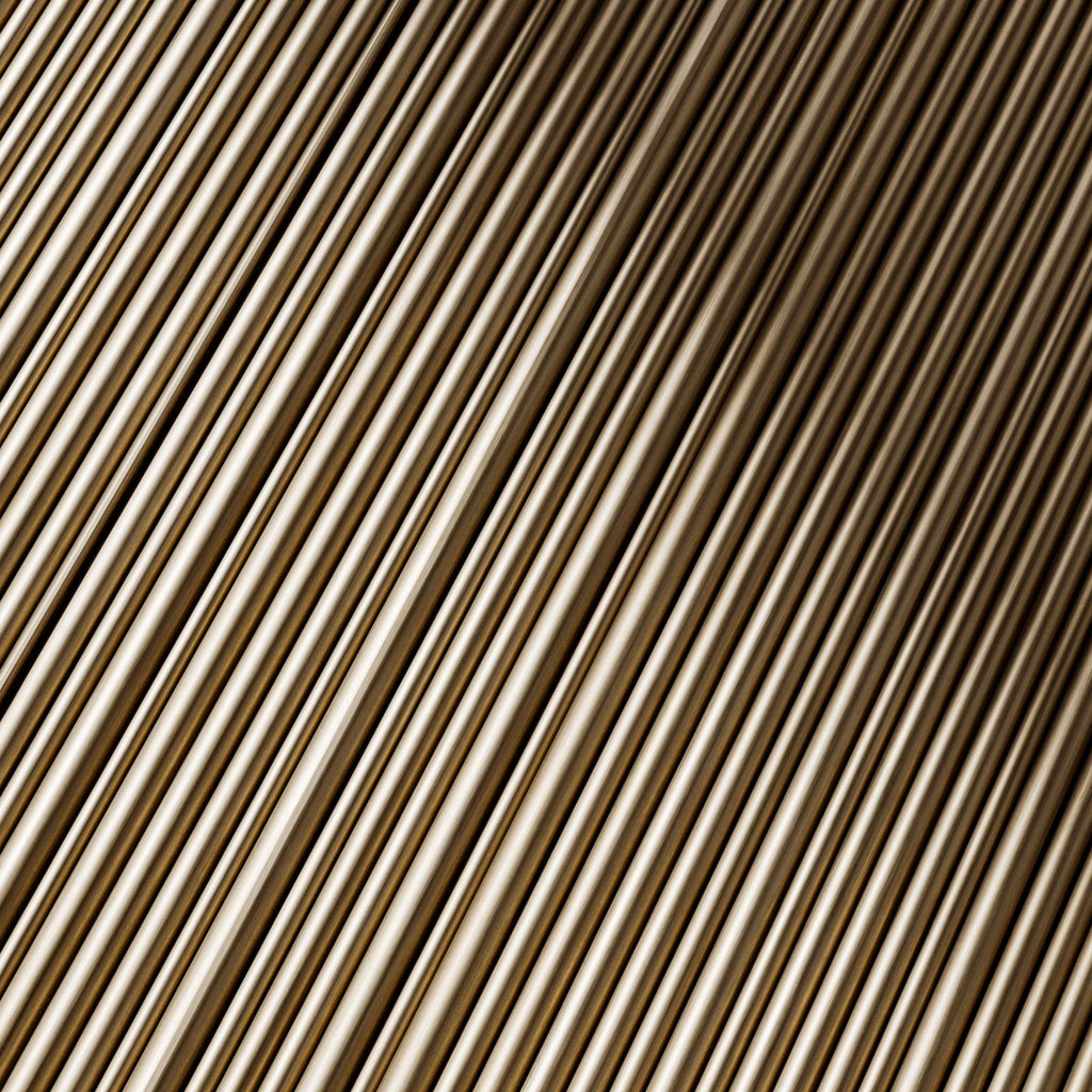 Ribbed Brushed Brass Metal 3D Panel PBR Texture - Example Scene Visualization | Superellipse