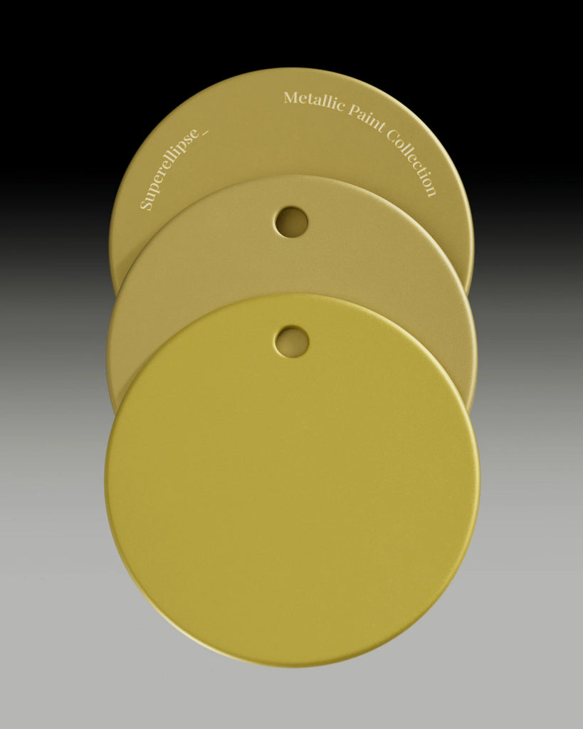 Desert Yellow Metallic Satin Paint PBR Texture - Example Scene Visualization | Superellipse