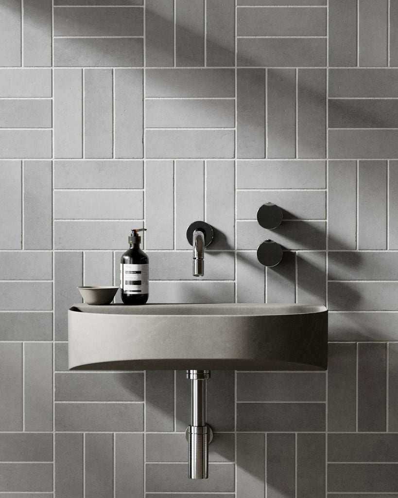 Zellige French Grey Basketweave Tile PBR Texture - Example Scene Visualization | Superellipse