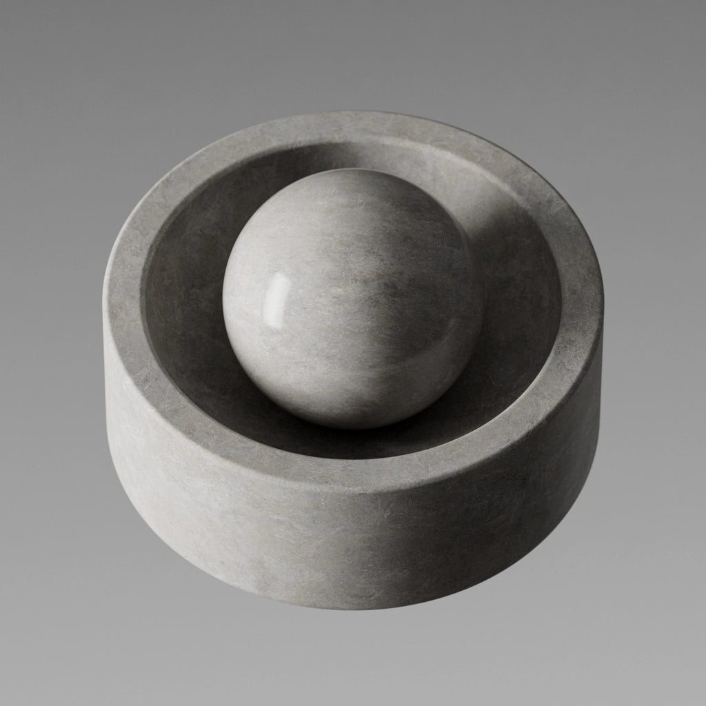 Muted Grey Limestone Slab Honed PBR Texture - Example Scene Visualization | Superellipse