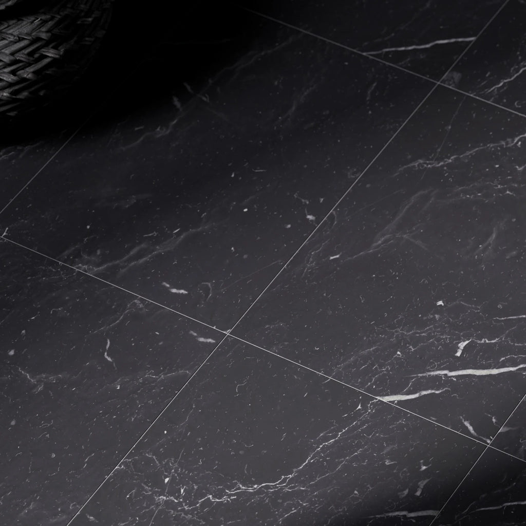 Nero Marquina Stacked Marble Tile PBR Texture - Example Scene Visualization | Superellipse