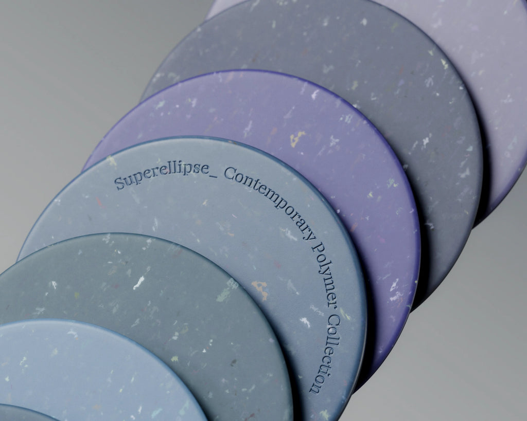 Colourful Fleck Navy Bioplastic PBR Texture - Example Scene Visualization | Superellipse