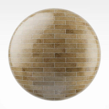 Hoxton Ochre Brickbond Tile PBR Texture - Sphere Swatch Preview | Superellipse