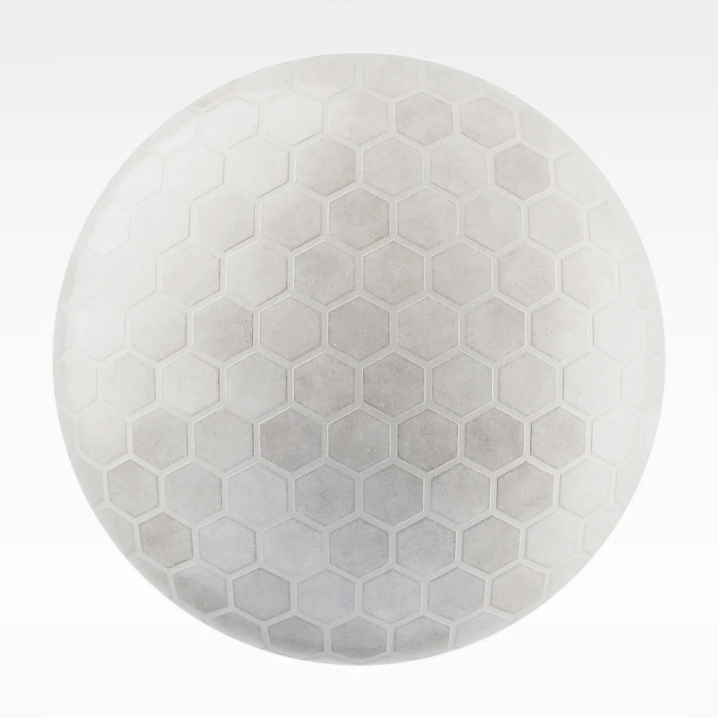 Hoxton Contemporary White Hex Tile PBR Texture - Sphere Swatch Preview | Superellipse