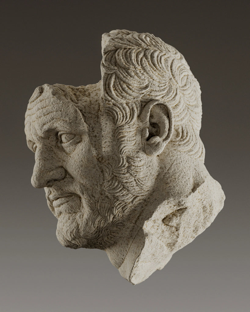 Moca Creme Bush Hammered Limestone PBR Texture - Example Scene Visualization | Superellipse