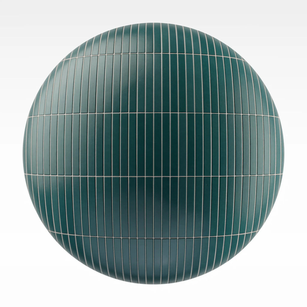 Slim Matte Racing Green Tile PBR Texture - Sphere Swatch Preview | Superellipse