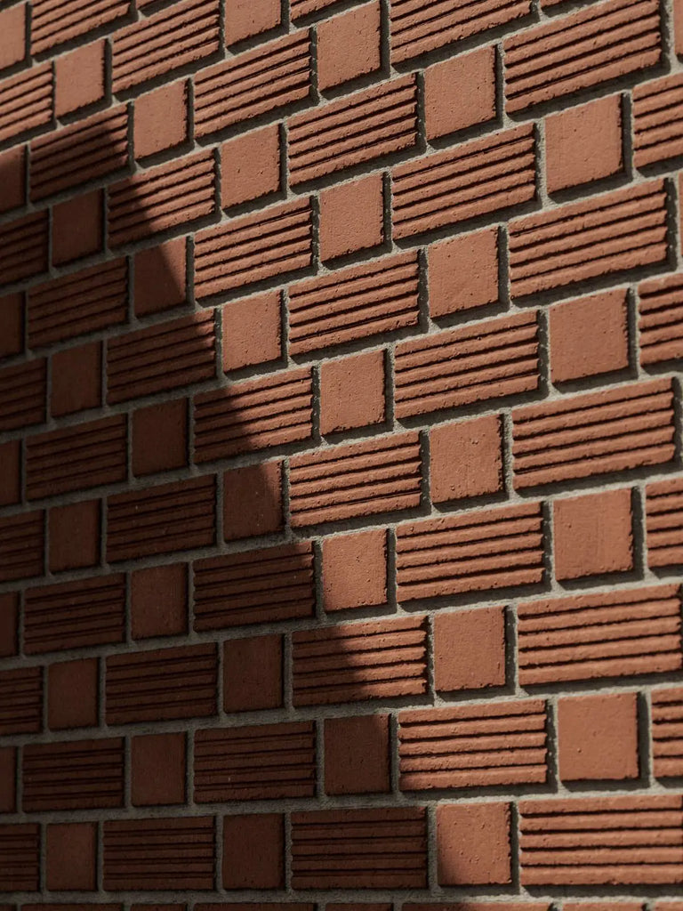 Long Grooved Red Clay Brick Flemish Bond PBR Texture - Example Scene Visualization | Superellipse