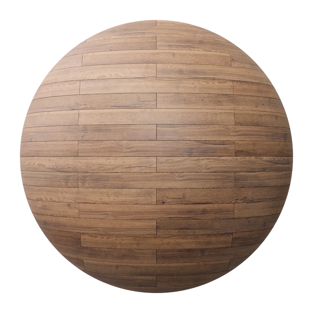 English Chestnut Oak Brick Bond Wood Floor PBR Texture - Sphere Swatch Preview | Superellipse