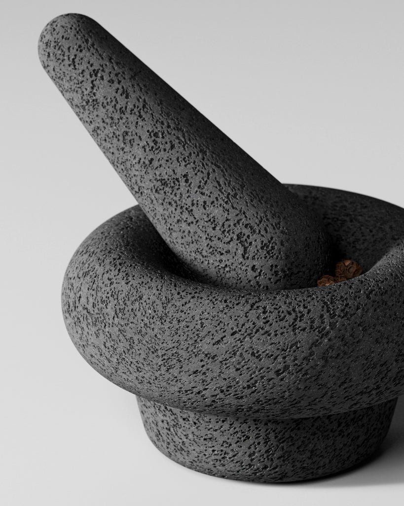 Volcanic Basalt Stone Dark PBR Texture - Example Scene Visualization | Superellipse