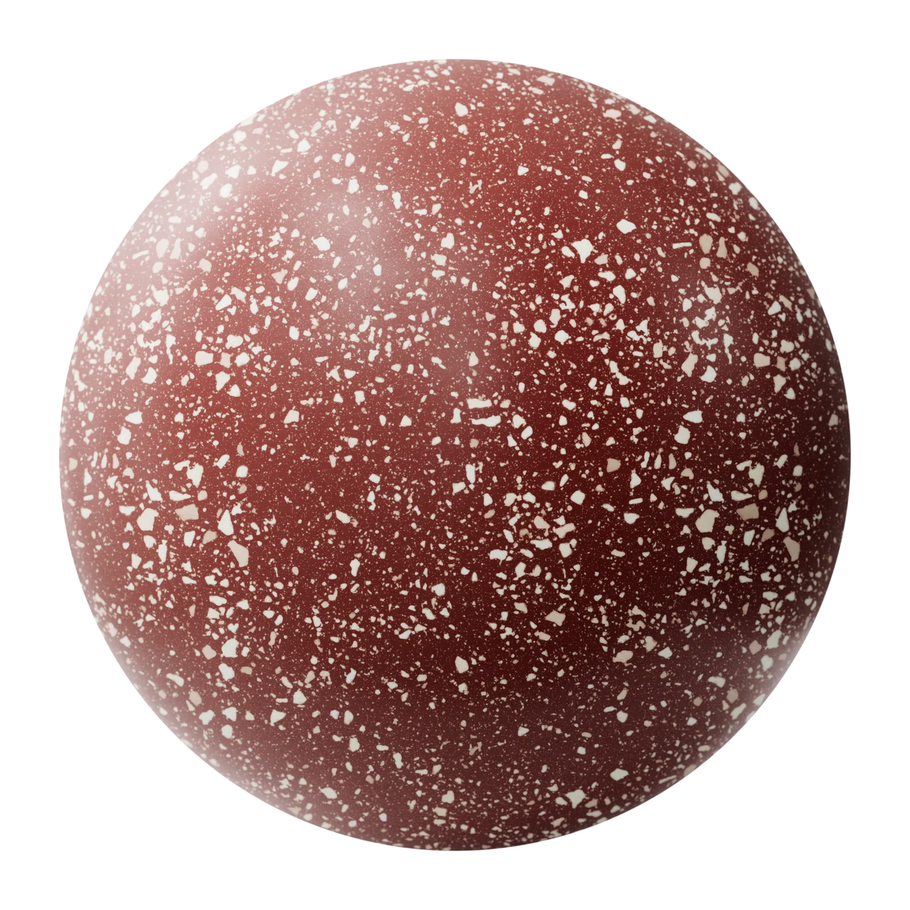 Rich Red Terrazzo Plastic PBR Texture - Sphere Swatch Preview | Superellipse