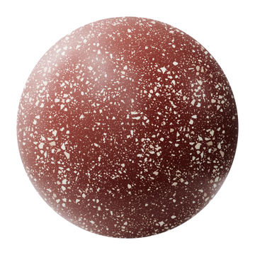 Rich Red Terrazzo Plastic PBR Texture - Sphere Swatch Preview | Superellipse