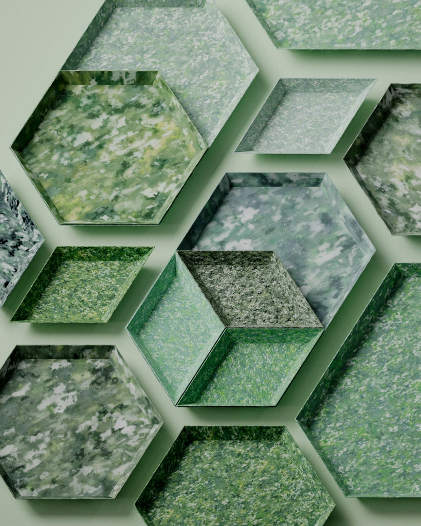 Designer Recycled LDPE Plastic Green PBR Texture - Example Scene Visualization | Superellipse