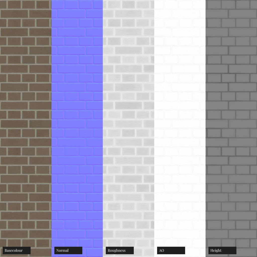 Sable Clay Smooth English Bond Brick PBR Texture - Example Scene Visualization | Superellipse